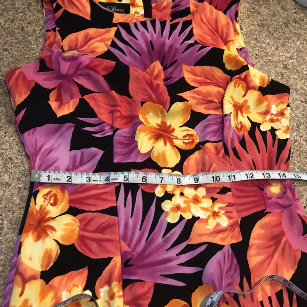 AGB Vibrant Floral Dress Women’s Size 8 With Some Stretch - Picture 5 of 12